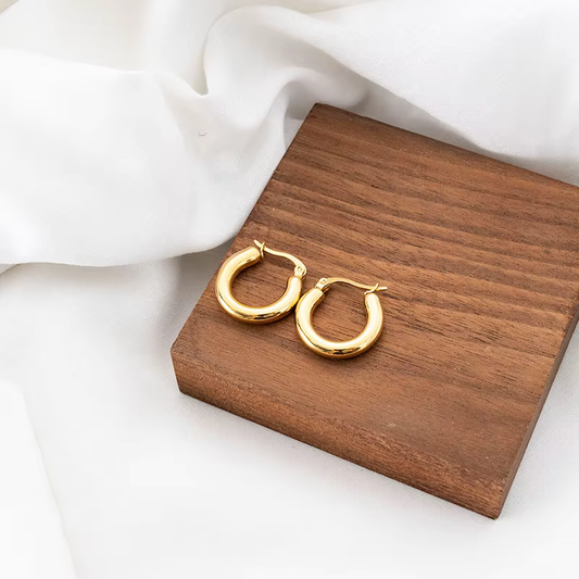 Gold Plated Classic Hoop Earrings for Women